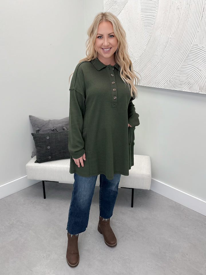 Waffle Tunic in Olive