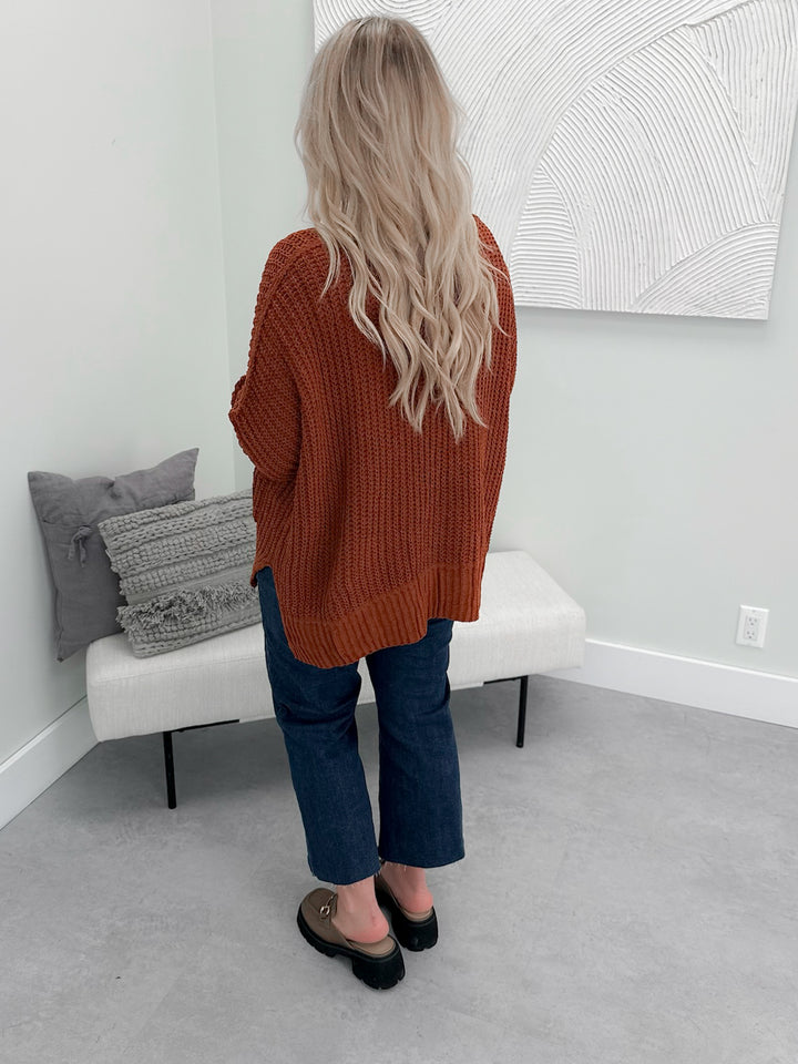Chenille Cardigan in Pumpkin