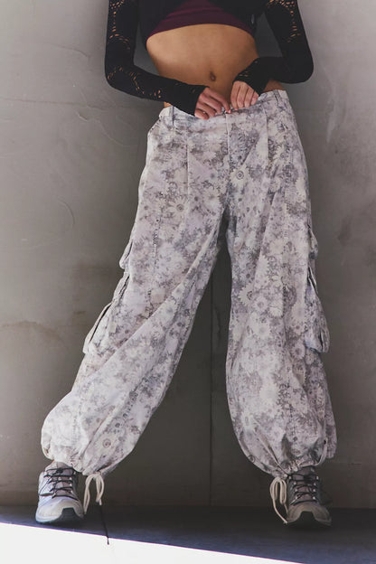 Charmer Printed Utility Pants in Camo Floral/Ivory by Free People