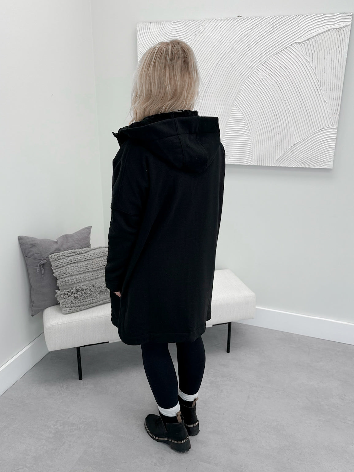 Peyton Full Zip Hoodie in Black