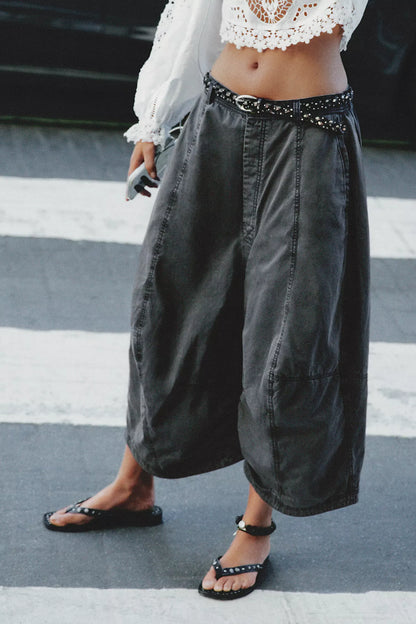 Sol Slim Stud Belt in Black by Free People