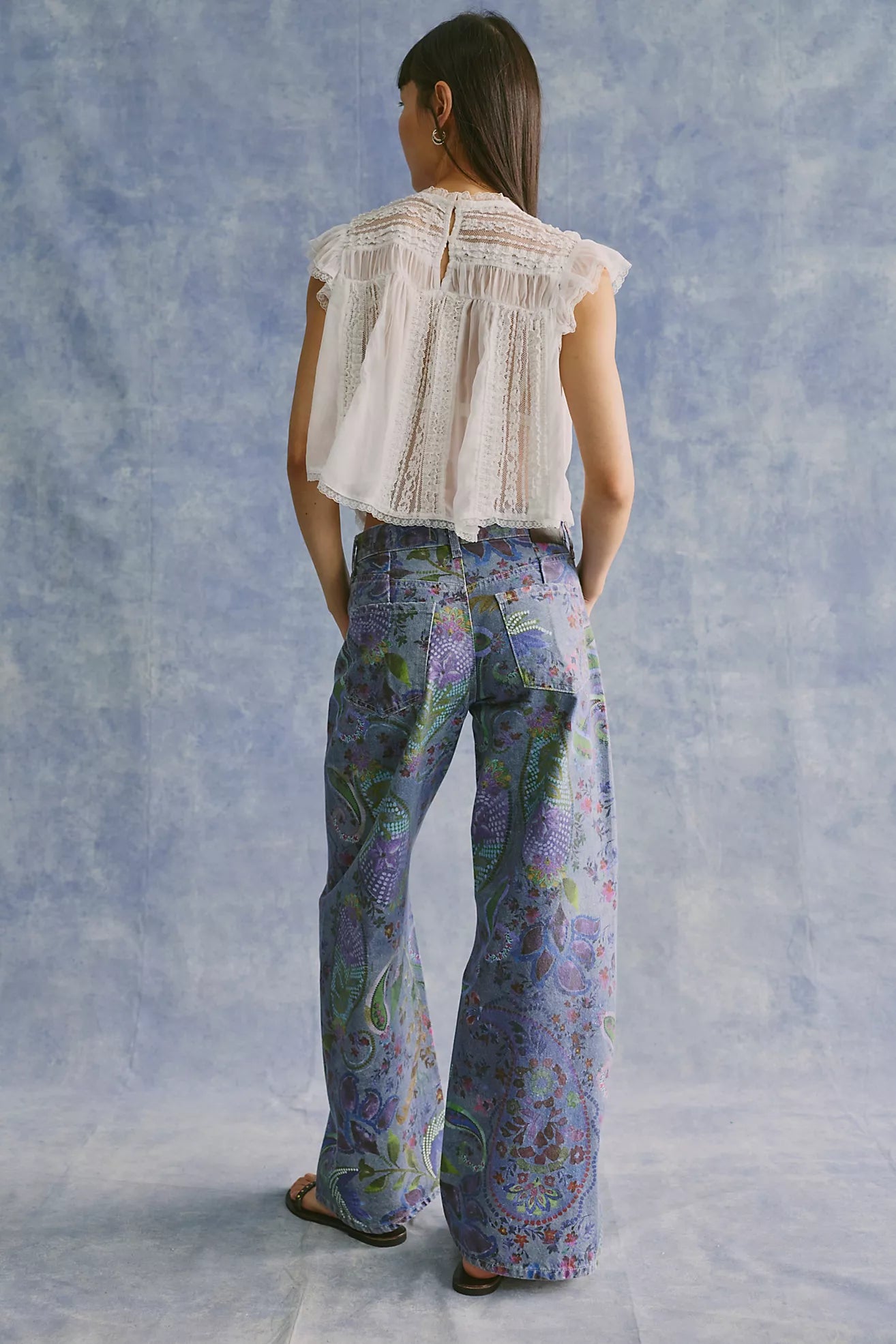 Alter Ego Wide Leg Printed Jeans by Free People
