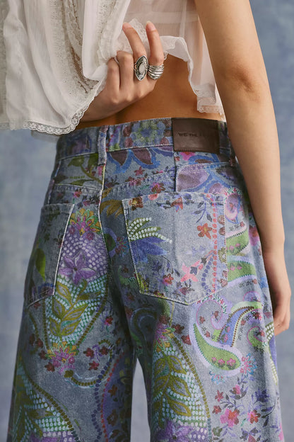 Alter Ego Wide Leg Printed Jeans by Free People