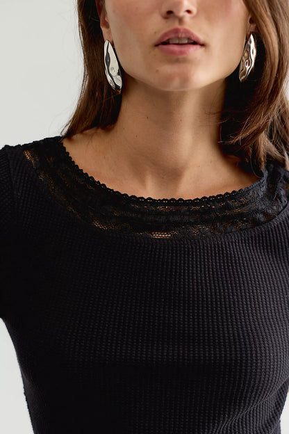 Amber Lace Cuff Long Sleeve Top by Free People