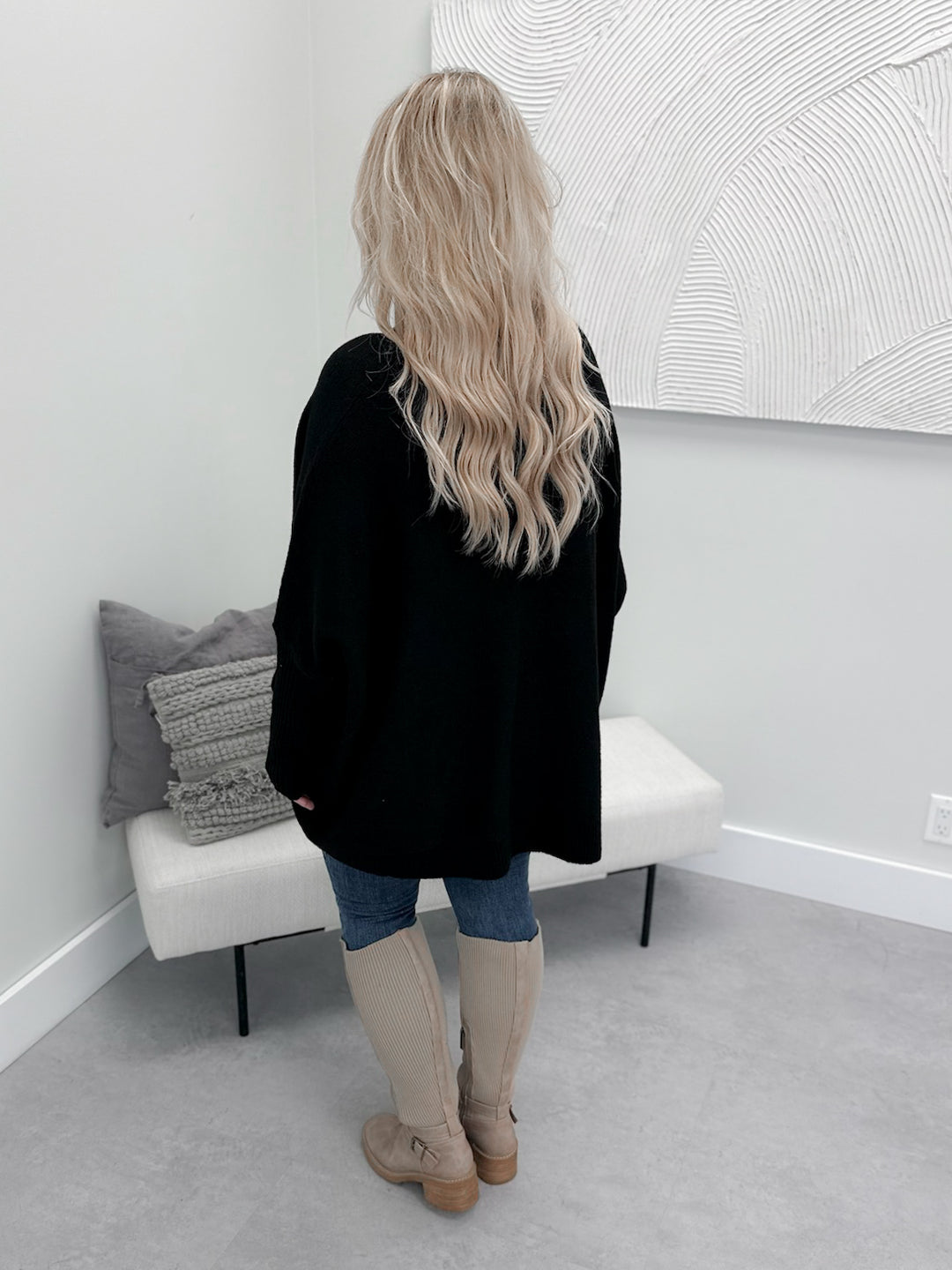 Ash Pocket Sweater in Black