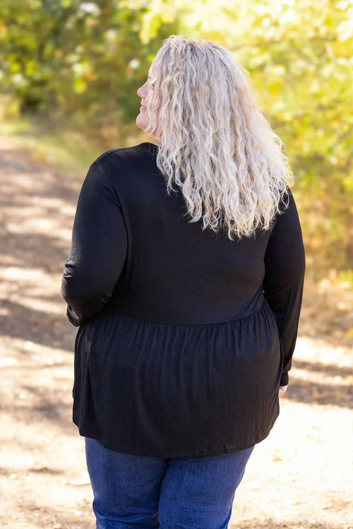 Sarah Ruffle Long Sleeve in Black by Michelle Mae
