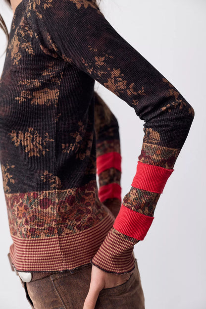 Easy Does It Printed Long Sleeve Tee by Free People