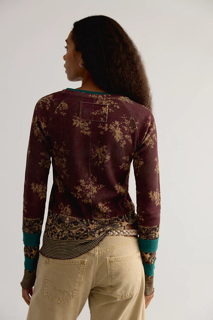 Easy Does It Printed Long Sleeve Tee by Free People