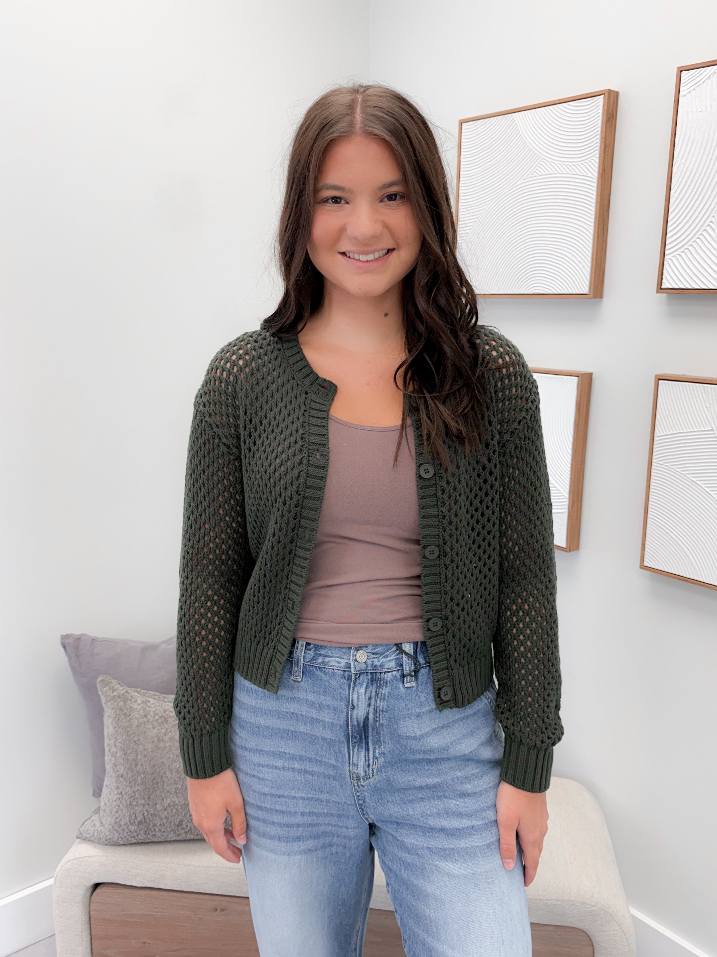 Kourtney Cardigan in Olive
