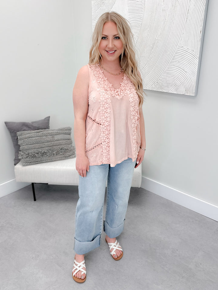 Yearwood Daisy Tank in Rose by Pol