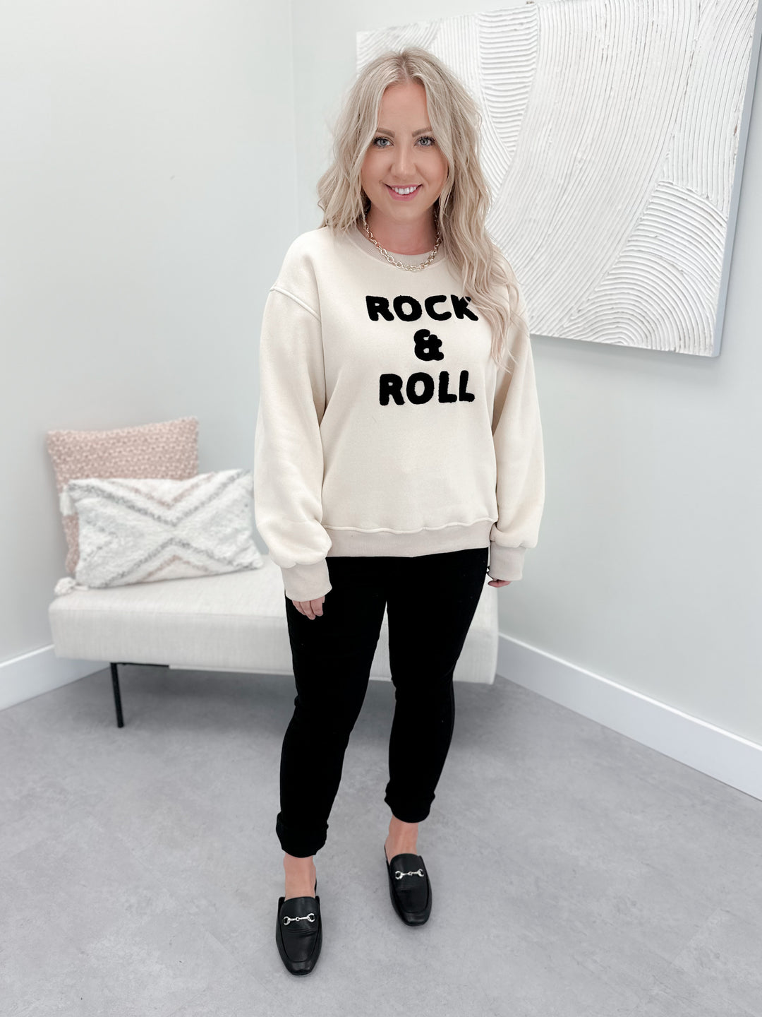 Rock and Roll Pullover in Tan