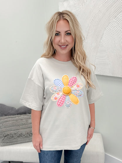 Flower Power Patchwork Graphix Tee