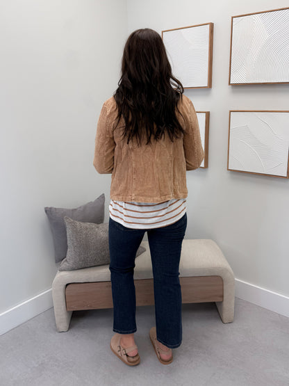 Night Out Corduroy Jacket in Camel