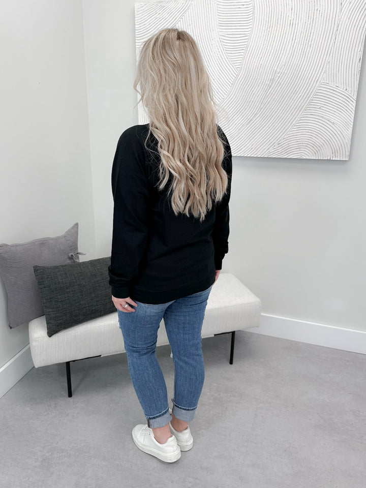 XOXO Pullover in Black by Ash + Antler