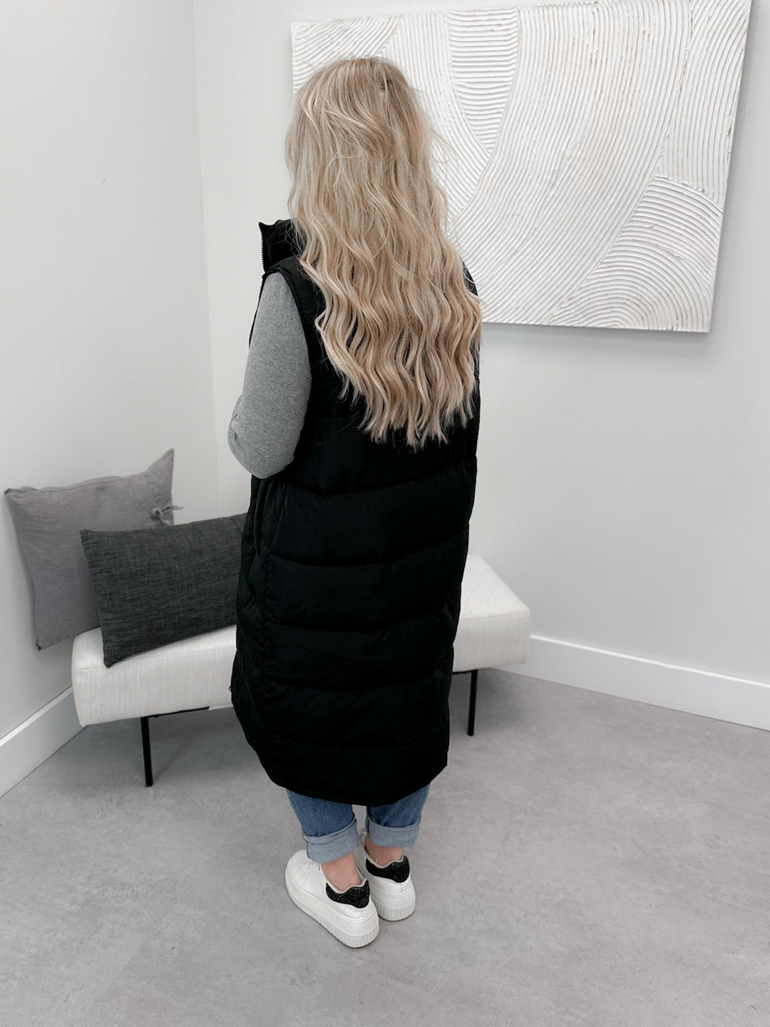 Elsa Puffer Vest in Black