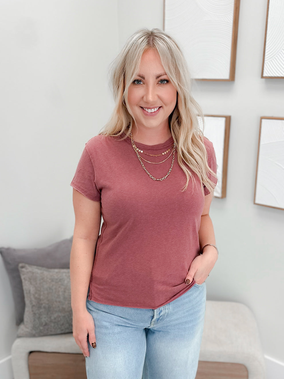 Nova Tee in Crushed Berry by Free People