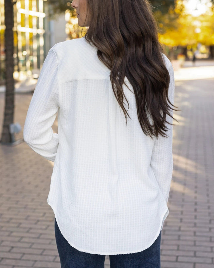 Favorite Button Up in Soft White by Grace & Lace