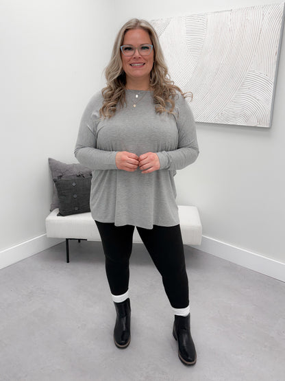 Shania Long Sleeve in Heather Grey
