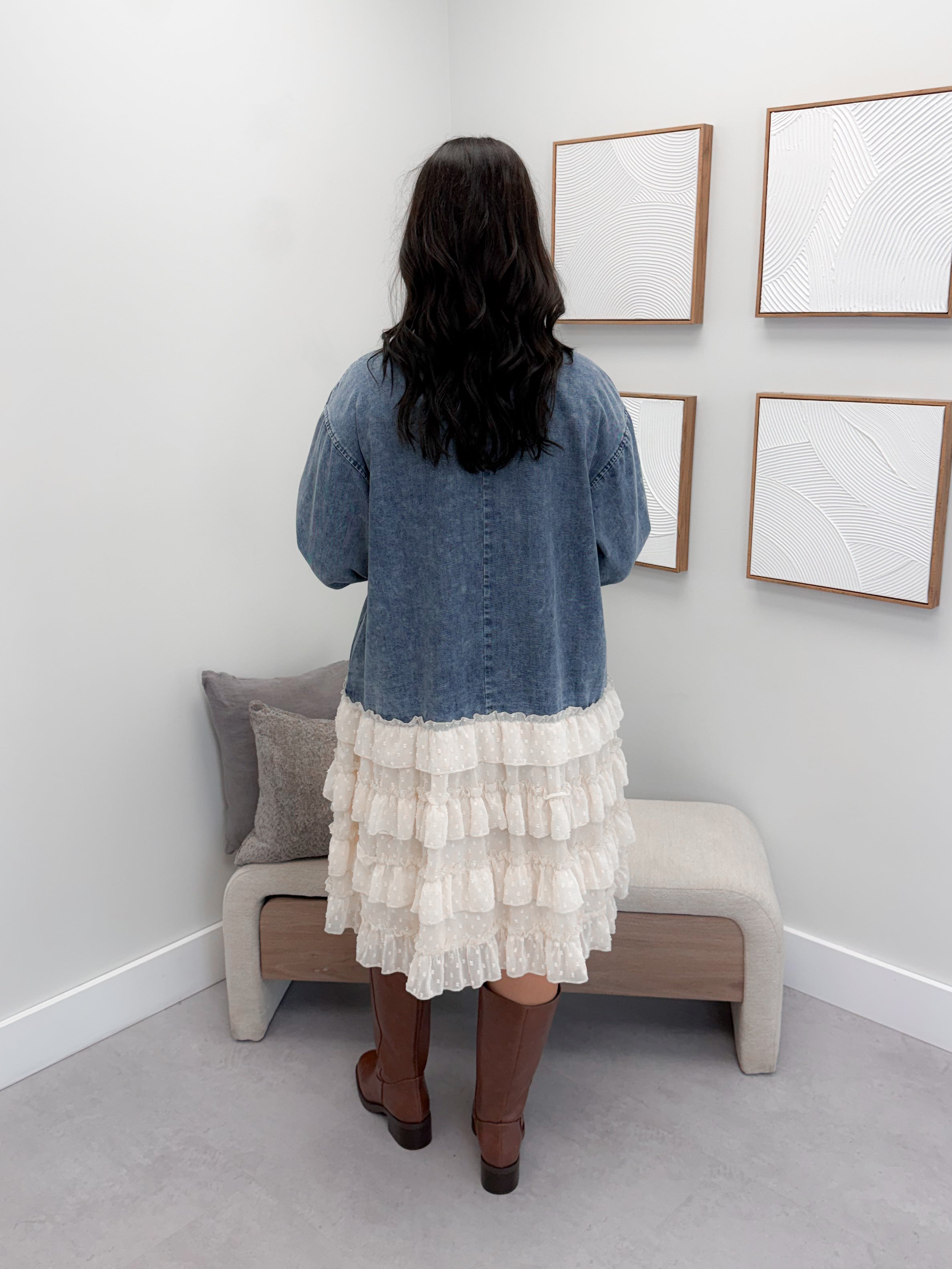 Memphis Frilled Denim Dress
