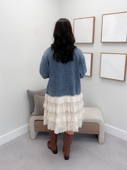 Memphis Frilled Denim Dress