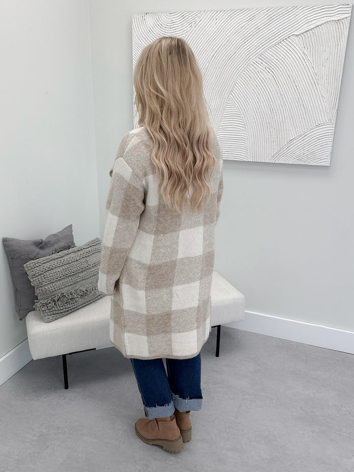 Winnie Coatigan in Beige Checker