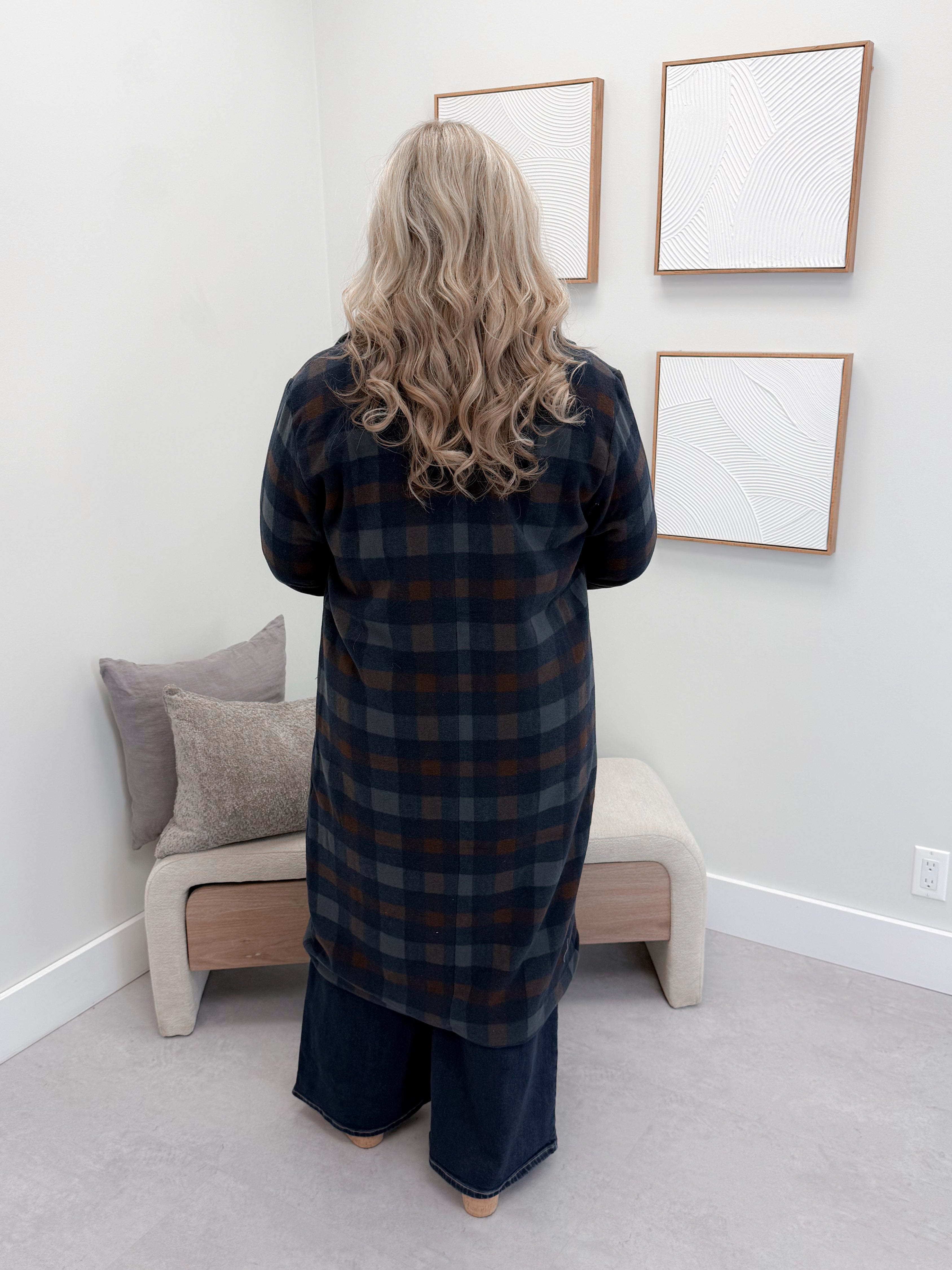 Colette Coat in Navy Plaid