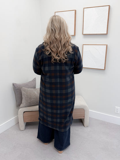 Colette Coat in Navy Plaid