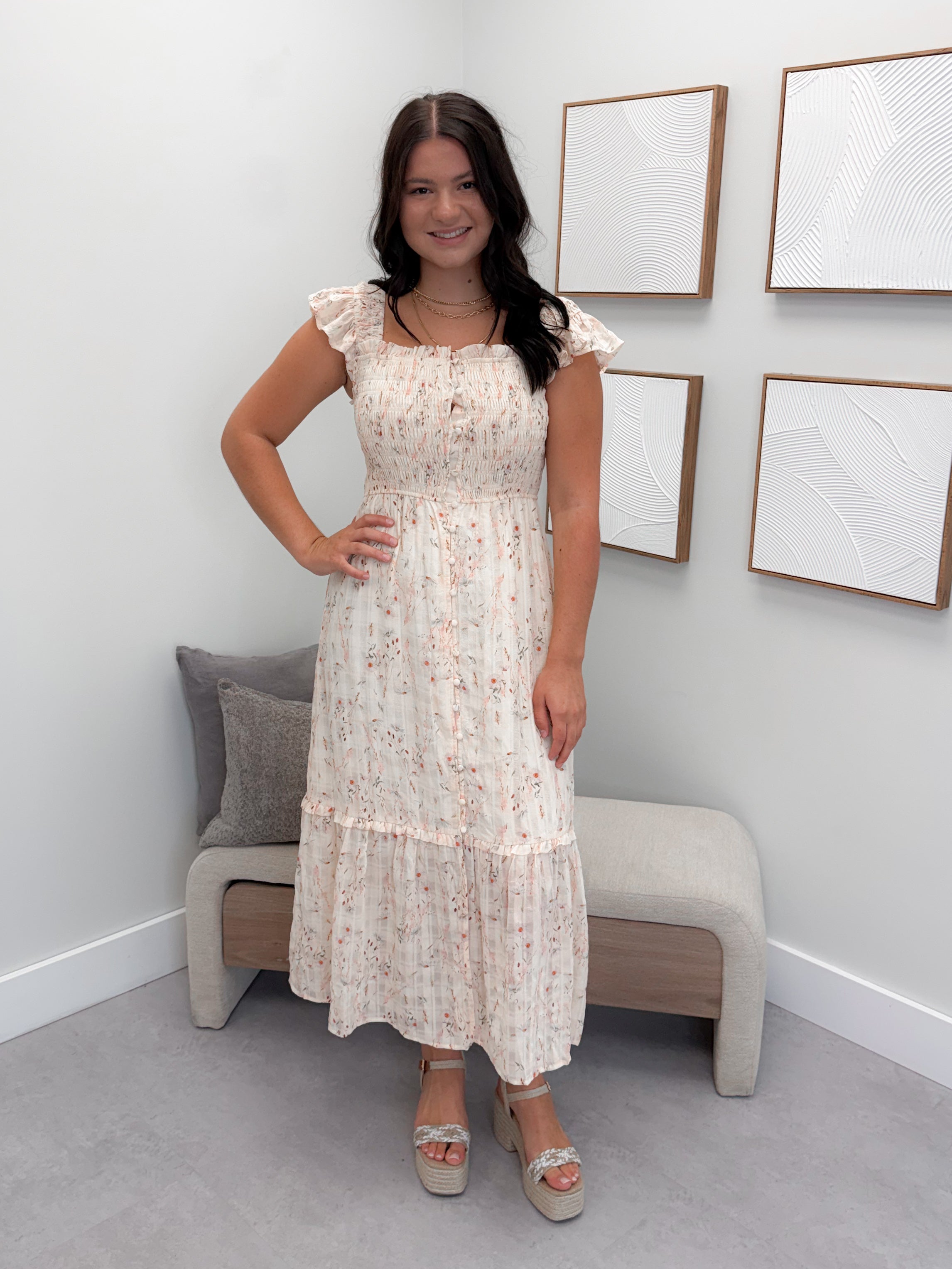 Prairie Winds Dress in Cream Floral