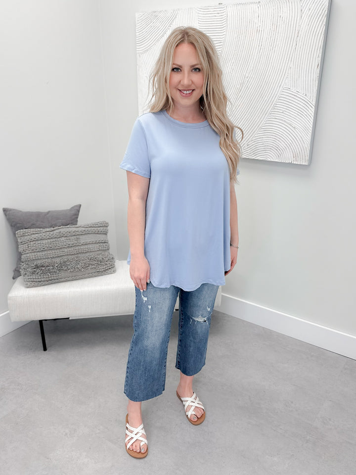Rounded Buttery Basic Tee in Blue