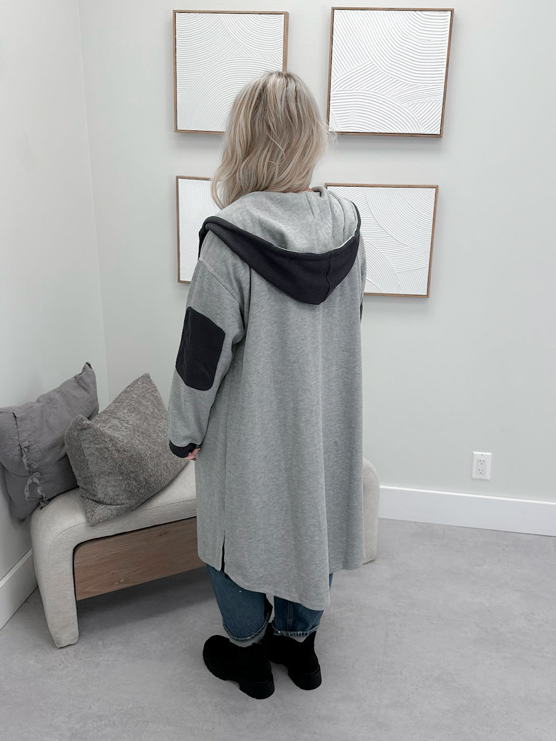 Todays Sweatshirt Cardigan in Grey