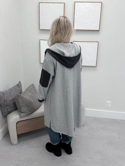 Todays Sweatshirt Cardigan in Grey