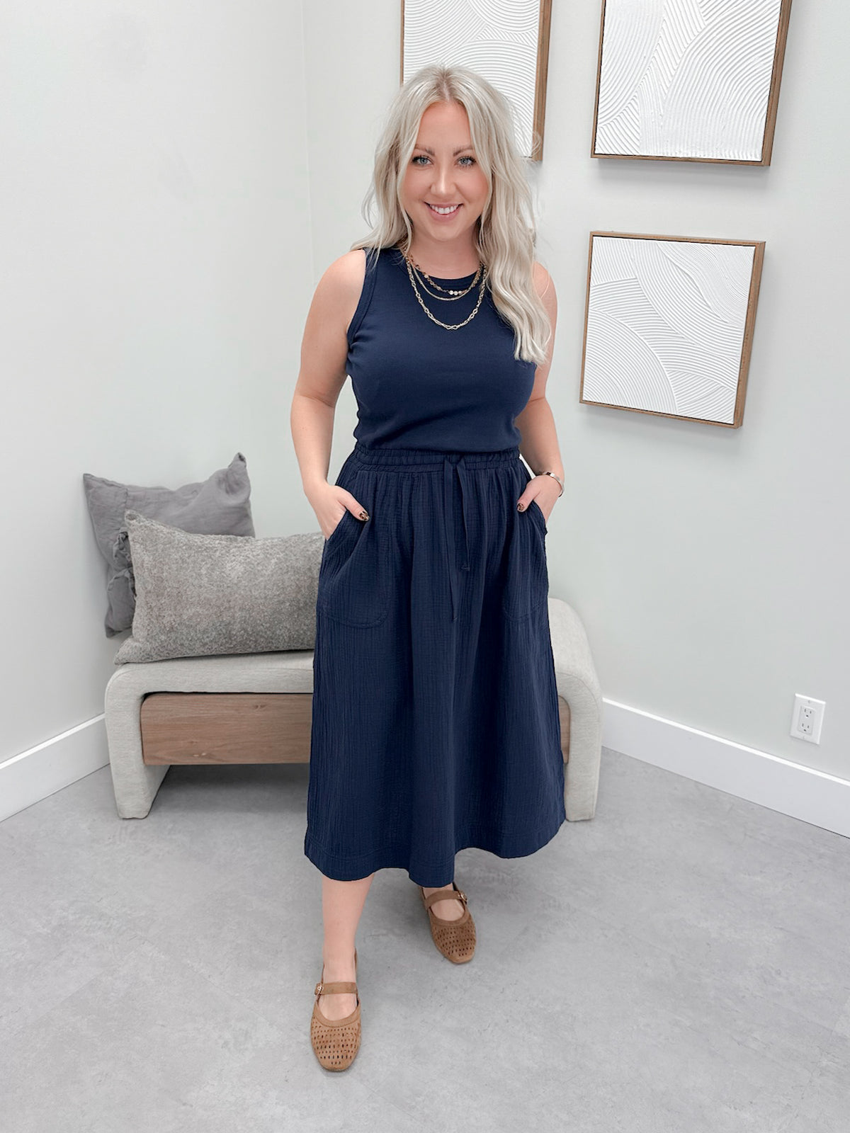 Mirage Dress in Navy