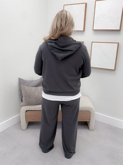 Jaynie Zip Hoodie in Coal