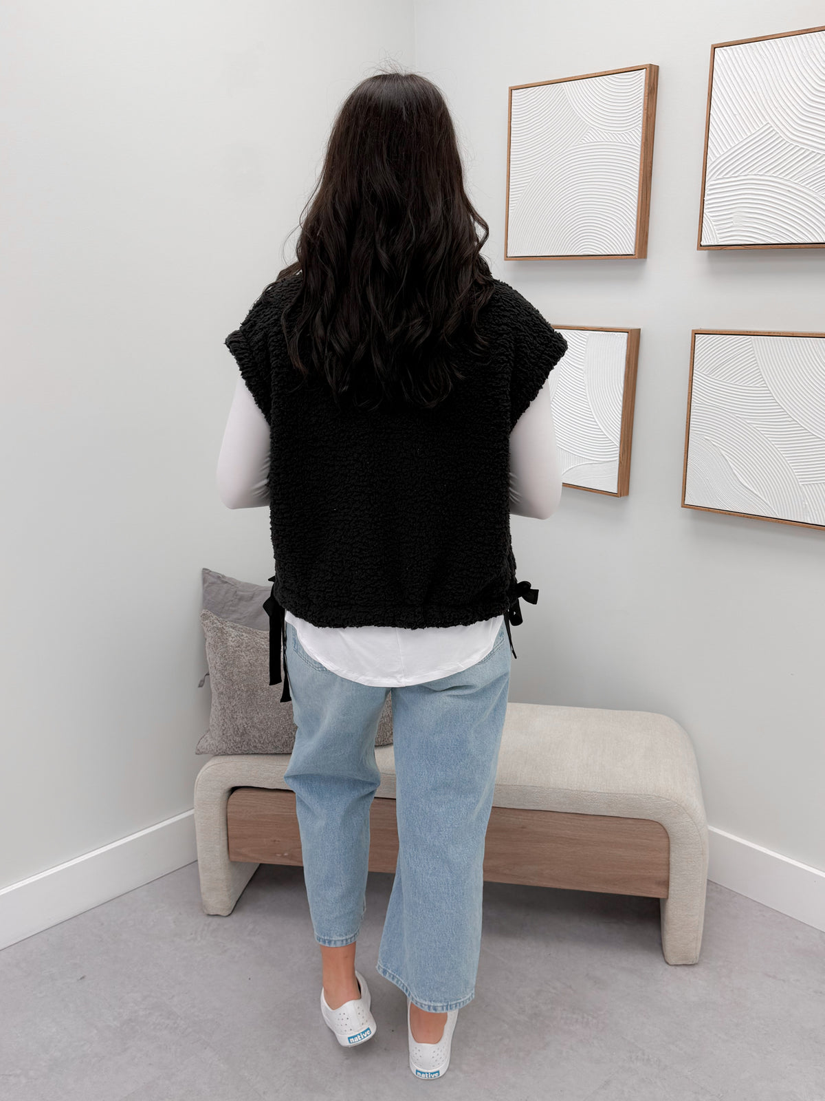 Colter Fleece Vest in Black