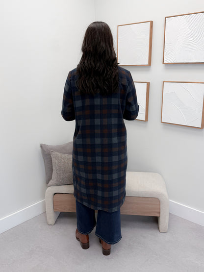 Colette Coat in Navy Plaid