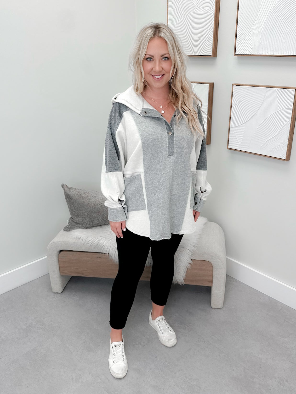 Hutton Hoodie in Heather Grey