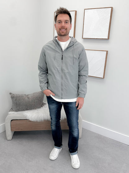 Bronte Mens Nylon Jacket in Grey