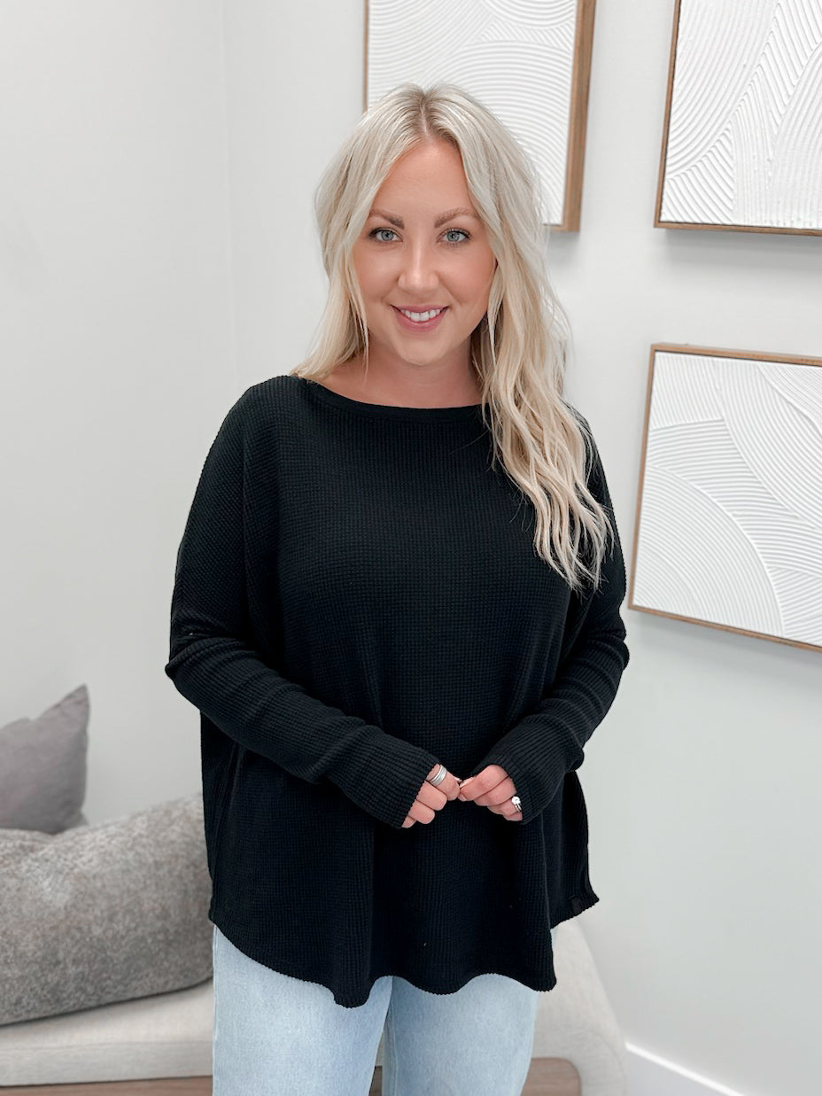 Latte Blues Solid Thermal in Black by Free People