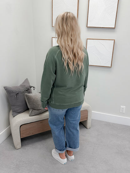 Keep It Simple Pullover in Olive