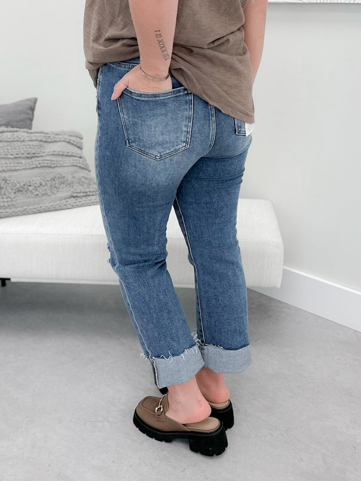 Delta Button Fly Jeans in Medium Wash by Risen