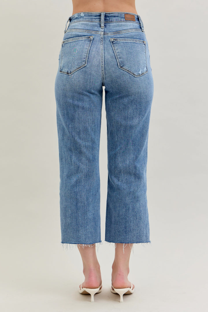 Hailey High Rise Cropped Wide Leg Jeans By Judy Blue
