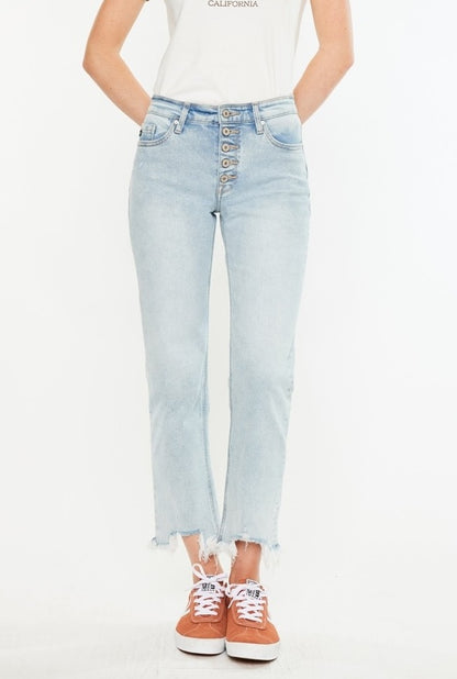 Lara High Rise Slim Straight Jeans by Kancan