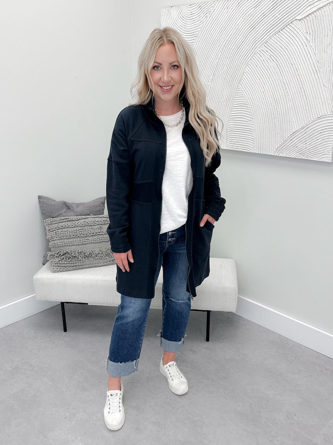 Eliana Coatigan in Navy
