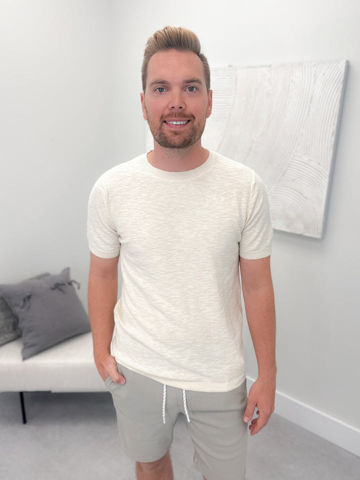 Quill Knit Mens Tee in Wheat
