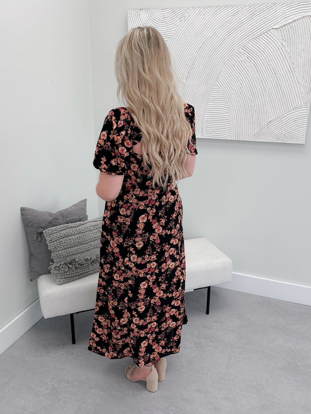 Evermore Floral Dress in Black