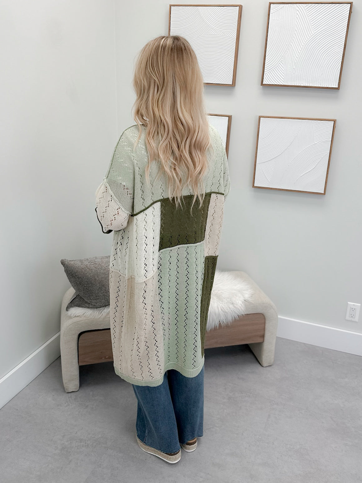 Colette Cardigan in Olive Patch
