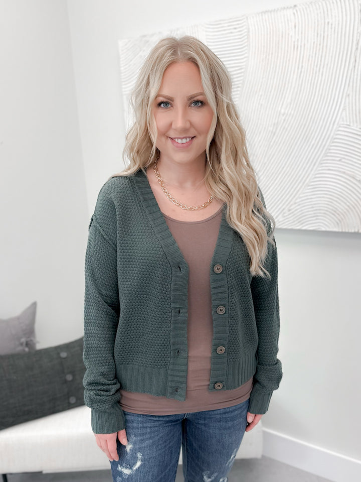 Remi Button Cardi in Ocean