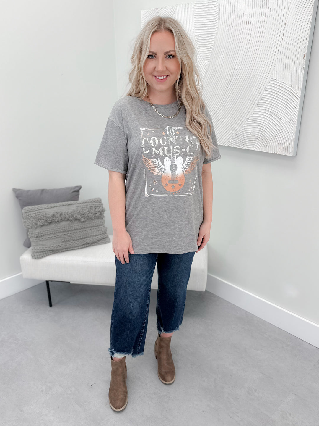 Country Music Tee in Grey