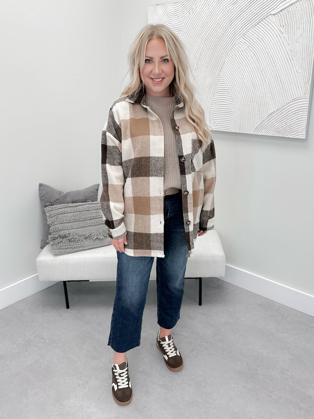 Greta Shacket in Brown