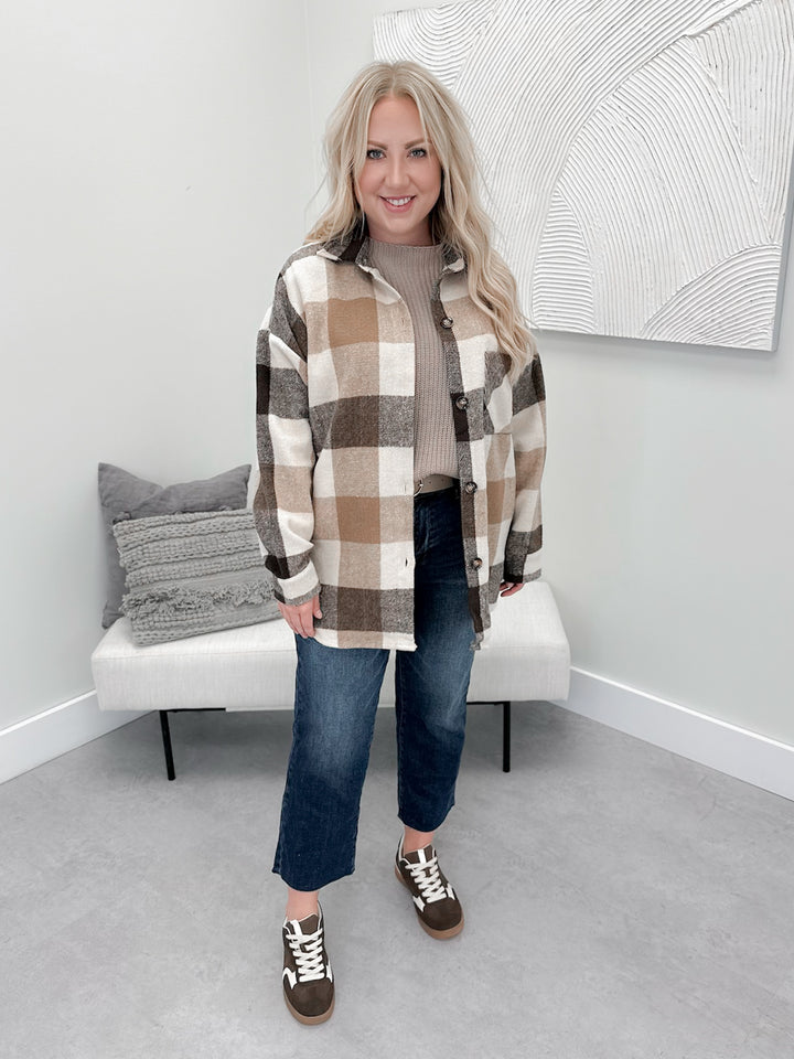 Greta Shacket in Brown